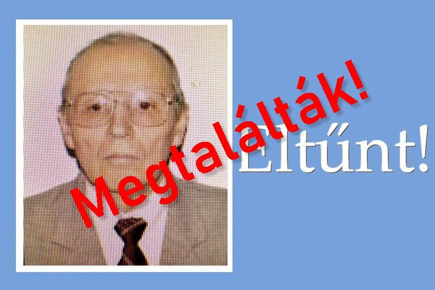 Megtalálták az eltűnt idős férfit!