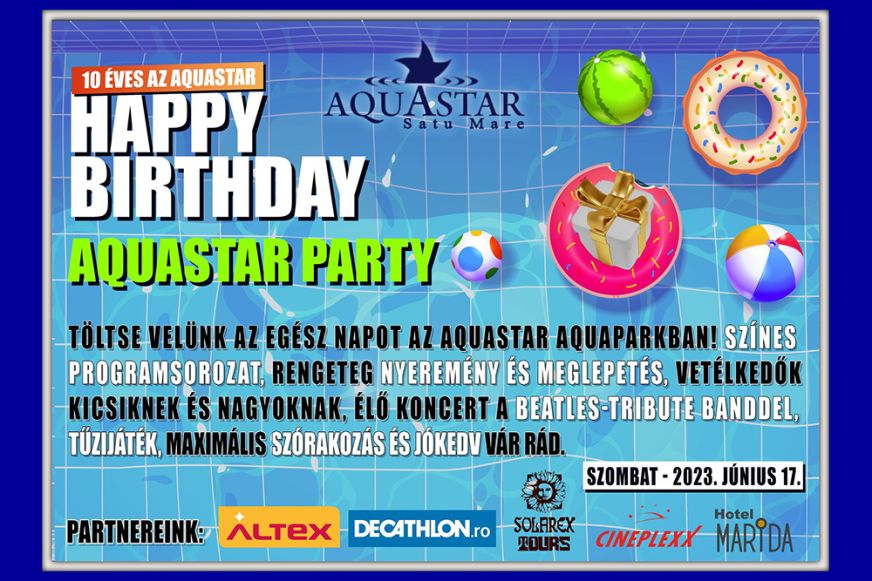 Június 17-én, szombaton 10 éves az Aquastar!