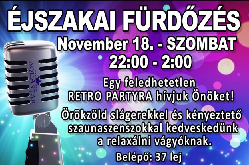 Retro éjszakai fürdőzésre vár az Aquastar