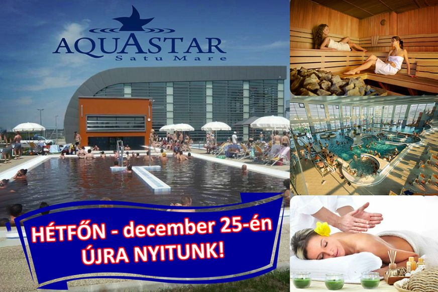Hétfőn, december 25-én újra nyit az Aquastar!