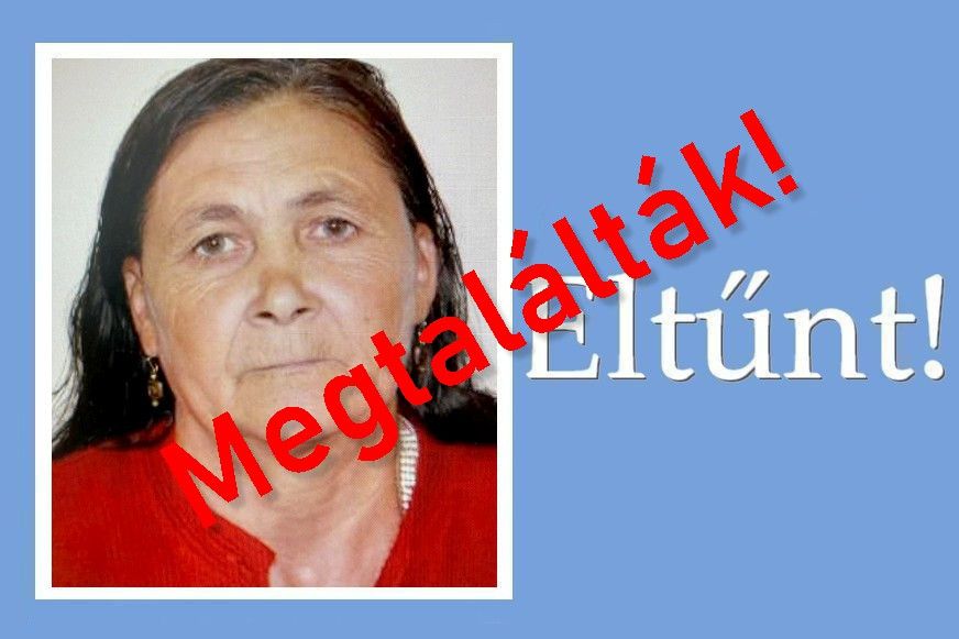 Megtalálták a csütörtökön eltűnt nőt