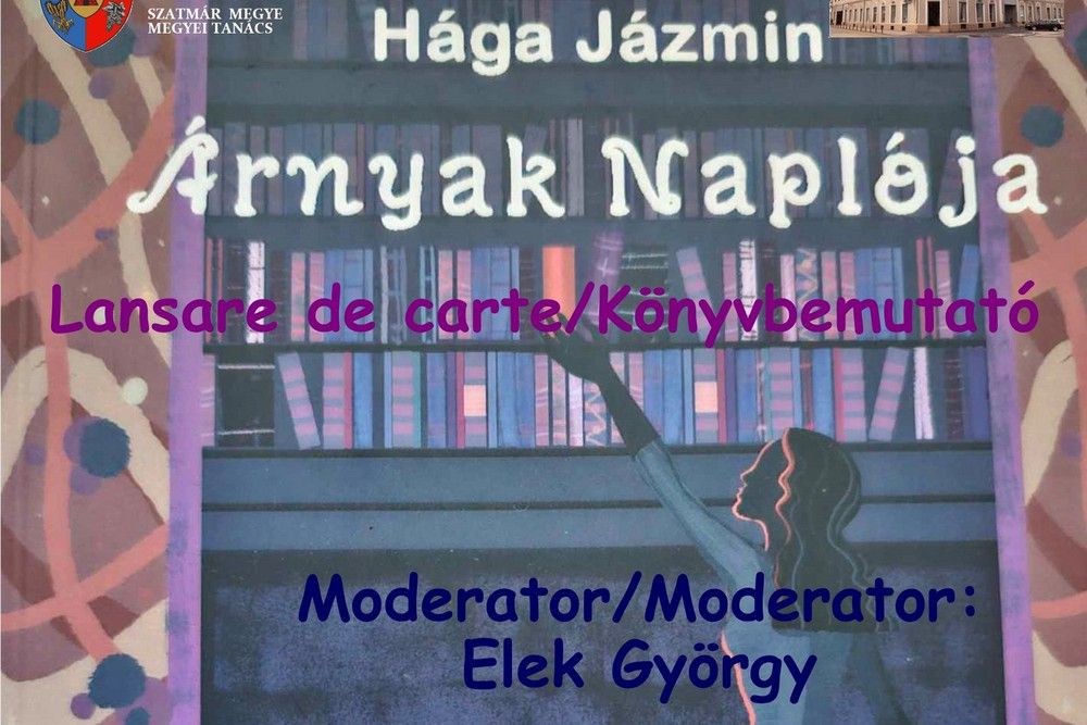 Árnyak Naplója. Hága Jázmin prózakötetét mutatják be a Szatmár Megyei Könyvtárban