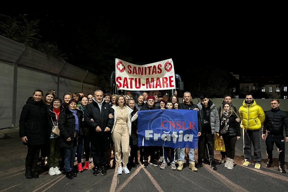 Országos tiltakozás Bukarestben: a Sanitas Szatmár megyei szervezete már megérkezett a fővárosba