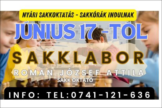 Nyári sakkoktatás kicsiknek és nagyoknak Szatmárnémetiben – Már lehet jelentkezni!