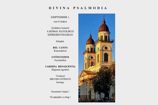 Divina psalmodia – zsoltáros koncert a Székesegyházban