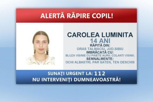 Brassó megyében találták meg a Szeben megyei otthonából elrabolt 14 éves lányt