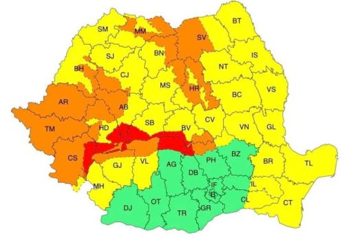 Sárga Kód: erős, vihatos erejű szélre figyelmeztetnek