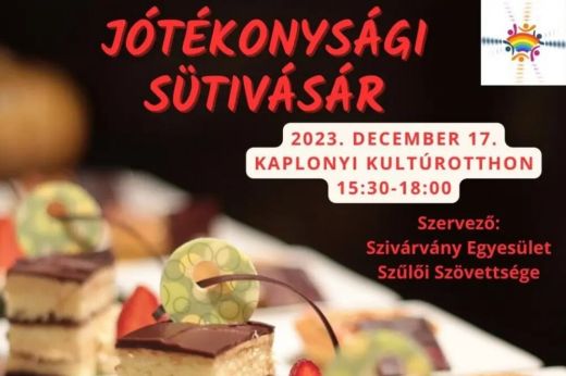 Jótékonysági sütivásárt szervez a Szivárvány Egyesület