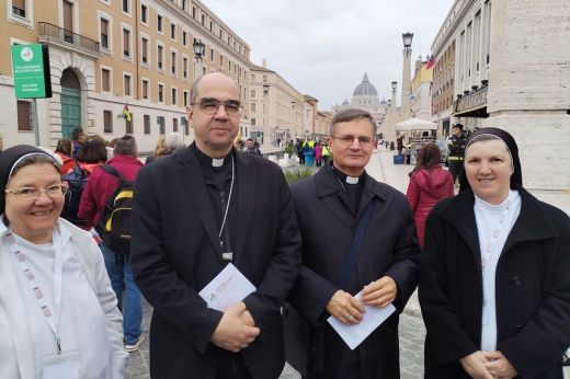 Schönberger Jenő püspök római látogatása