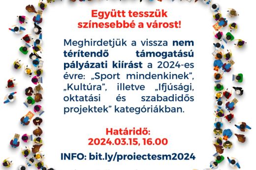 Pályázati finanszírozás: Együtt tesszük színesebbé a várost!