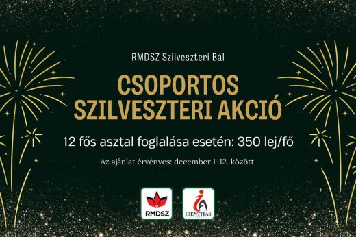 Új csoportos kedvezmény az RMDSZ Szilveszteri Bálra