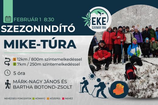 Elkészült a EKE éves túraterve és máris szezonnyitó, 27. Mike-túrára hívnak