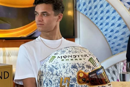 Herendi sisakban versenyez Norris a Hungaroringen