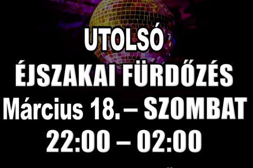 Szezonzáró éjszakai fürdőzés az Aquastarban