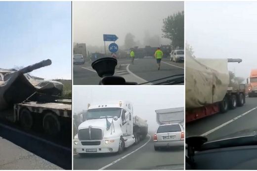 Elakadt Szilágy megyében egy tankokat szállító konvoj