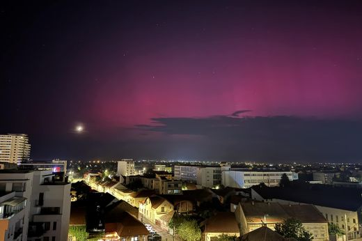 Szatmárnémeti fölött is látható volt az északi fény
