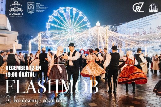 Látványos néptánc flashmob a szatmárnémeti karácsonyi vásárban