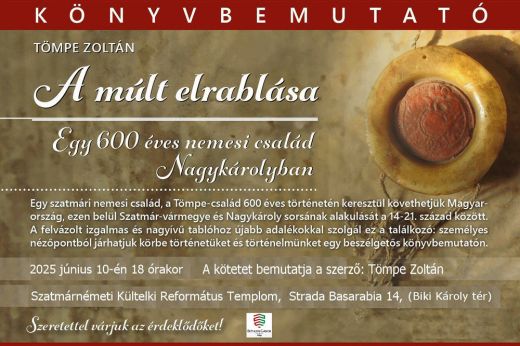 Könyvbemutatóra várják az érdeklődőket Nagykárolyban