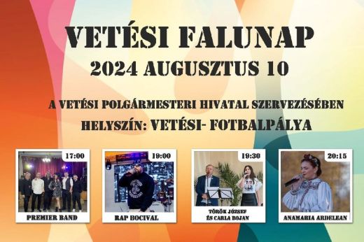 Több év kihagyás után ismét falunapot szerveznek Vetésen. Mutatjuk a részletes programot!