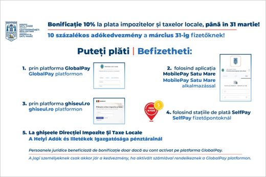 Éljen a lehetőséggel! Március 31-ig 10%-os kedvezménnyel fizethetők be a helyi adók