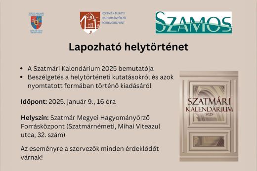 Lapozható helytörténet - Bemutatják a 2025-ös Szatmári Kalendáriumot