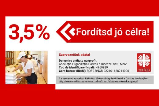 Támogassa jövedelemadója 3,5%-ával a Caritas szervezetet!