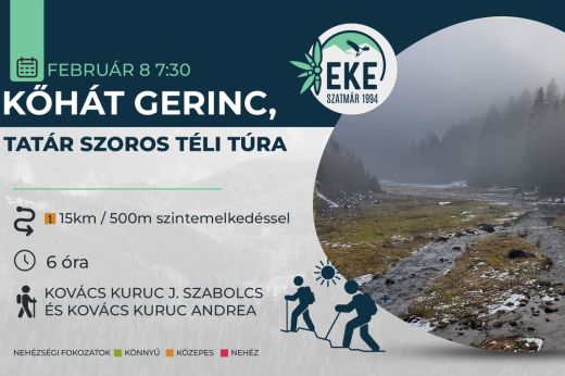 Közepesen nehéz túrát szerveznek a Tatár szorosba