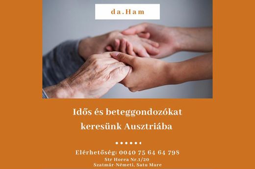 Legyen Ön is idősgondozó Ausztriában! Ebben segít a da.Ham Zsuzsanna Kft.