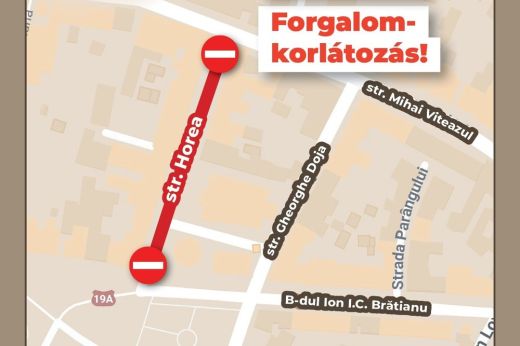 Forgalomkorlátozás a Horea utcában  ma este