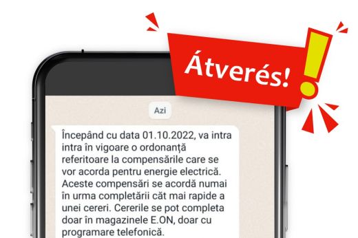 Az E.ON a vállalat nevében elküldött hamis üzenetekre figyelmezteti ügyfeleit