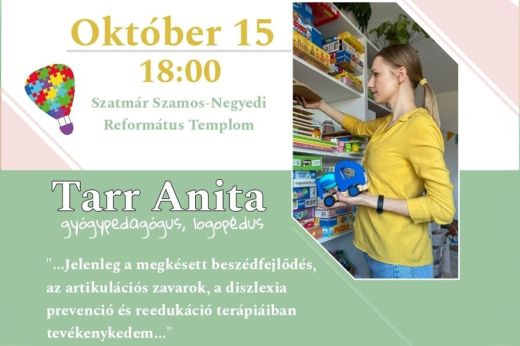 Nyitottság és elfogadás – Jövő kedden Tarr Anita logopédus előadásával folytatódik a sorozat
