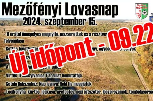 Új időpontban rendezik meg a Mezőfényi Lovasnapot
