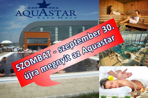 Szombaton újra nyit az Aquastar!