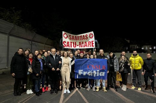 Országos tiltakozás Bukarestben: a Sanitas Szatmár megyei szervezete már megérkezett a fővárosba